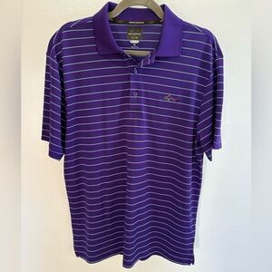Greg Norman Purple Stripe Play Dry Golf Polo M
